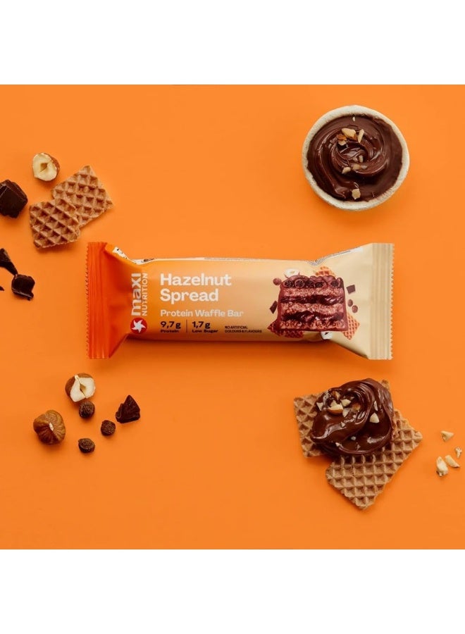 Maxi Nutrition Hazelnut Spread Protein Waffle Bar 39g| 9.7g Protein, Low Sugar, No Artificial Colours or Flavours  (Pack of 12pcs) - Image 3